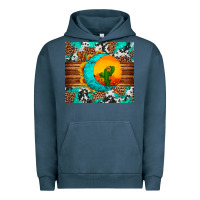 Pigment Midnight Navy sunflower desert cactus turquoise crescent Urban Hoodie - Artiststas
