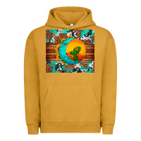 Pigment Peanut Butter sunflower desert cactus turquoise crescent Urban Hoodie - Artiststas
