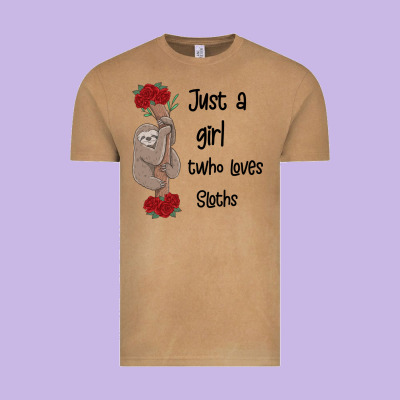 Just A Girl Who Loves Sloths Vintage Tee Designed By Bettercallsaul