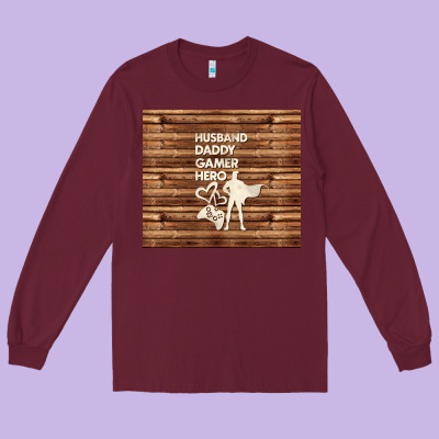Husband Daddy Gamer Hero Long Sleeve Tee Designed By Tumblerdesignbyshophia