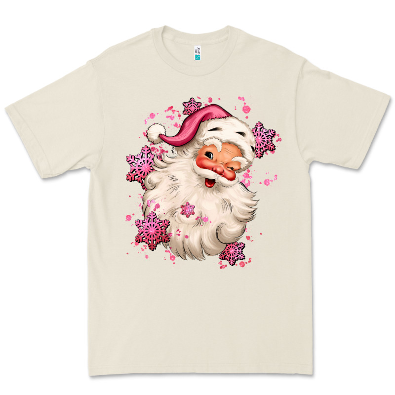 Pink Christmas Santa Claus Premium Tee by MaliasSmallBusiness | Teevron