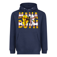 Navy Mama Of Both Heavyweight Hoodie - CowhideDigitalArt
