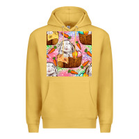 Antique Gold Easter Bunny With Hamper Seamless Pattern Premium Hoodie - BundleAndBundleShop
