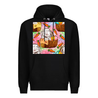 Black Easter Bunny With Hamper Seamless Pattern Premium Hoodie - BundleAndBundleShop