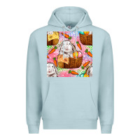 Blue Mist Easter Bunny With Hamper Seamless Pattern Premium Hoodie - BundleAndBundleShop