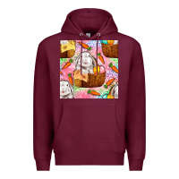 Easter Bunny With Hamper Seamless Pattern Premium Hoodie | Teevron