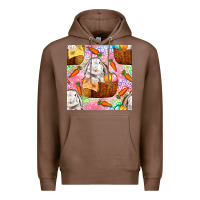 Chestnut Easter Bunny With Hamper Seamless Pattern Premium Hoodie - BundleAndBundleShop