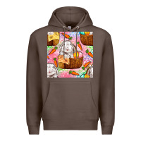 Coffee Easter Bunny With Hamper Seamless Pattern Premium Hoodie - BundleAndBundleShop