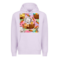 Lilac Easter Bunny With Hamper Seamless Pattern Premium Hoodie - BundleAndBundleShop