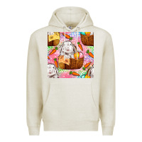 Oatmeal Heather Easter Bunny With Hamper Seamless Pattern Premium Hoodie - BundleAndBundleShop