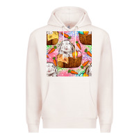 Pale Pink Easter Bunny With Hamper Seamless Pattern Premium Hoodie - BundleAndBundleShop
