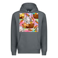 Rock Easter Bunny With Hamper Seamless Pattern Premium Hoodie - BundleAndBundleShop