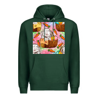 Sports Green Easter Bunny With Hamper Seamless Pattern Premium Hoodie - BundleAndBundleShop