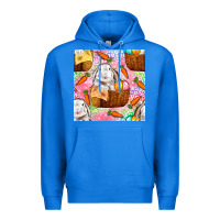True Royal Easter Bunny With Hamper Seamless Pattern Premium Hoodie - BundleAndBundleShop