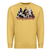 Antique Gold merry christmas cowhide trees Premium Sweatshirt - CowhideDigitalArt