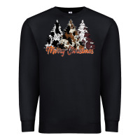Black merry christmas cowhide trees Premium Sweatshirt - CowhideDigitalArt