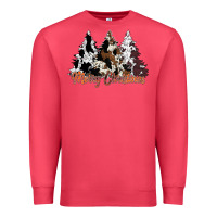 Cardinal merry christmas cowhide trees Premium Sweatshirt - CowhideDigitalArt