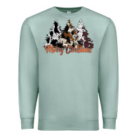 Seafoam merry christmas cowhide trees Premium Sweatshirt - CowhideDigitalArt