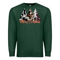 Sports Green merry christmas cowhide trees Premium Sweatshirt - CowhideDigitalArt
