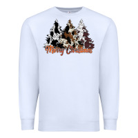White merry christmas cowhide trees Premium Sweatshirt - CowhideDigitalArt