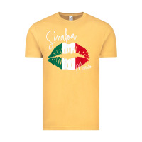 Vintage Mustard GGT Travel Souvenir Style SINALOA MX Flag Lips Vintage Tee - trangStudio