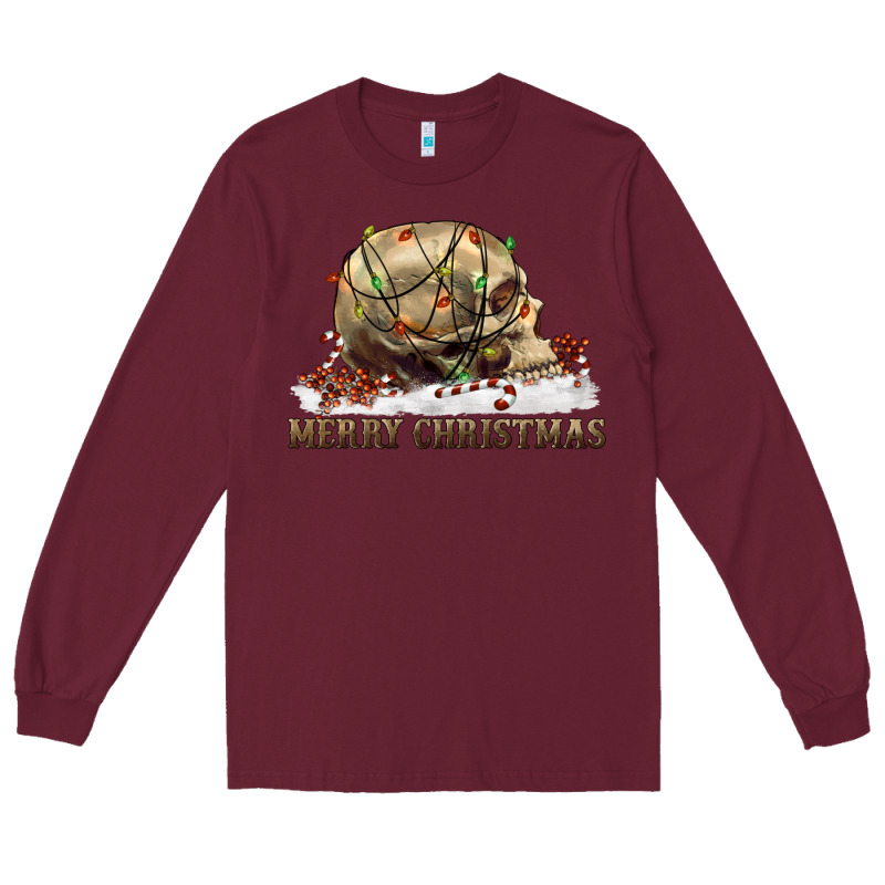Merry Christmas Skull Long Sleeve Tee by RanaPortraitStore | Teevron