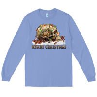 Colony Blue Merry christmas skull Long Sleeve Tee - RanaPortraitStore