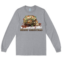 Heather Grey Merry christmas skull Long Sleeve Tee - RanaPortraitStore