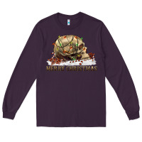 Plum Merry christmas skull Long Sleeve Tee - RanaPortraitStore