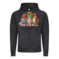 Vintage Black Baseball gnomes Vintage Hoodie - NancyCooperArtShop