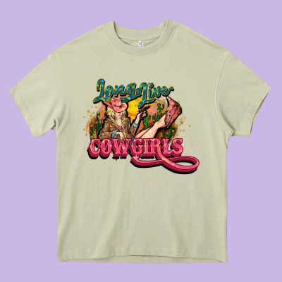 Long Live Cowgirls Heavy Core Tee Designed By Nancycooperartshop