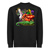 Black mardi gras pelican crawfish crocodile Heavyweight Sweatshirt - OliviaCreatesArt