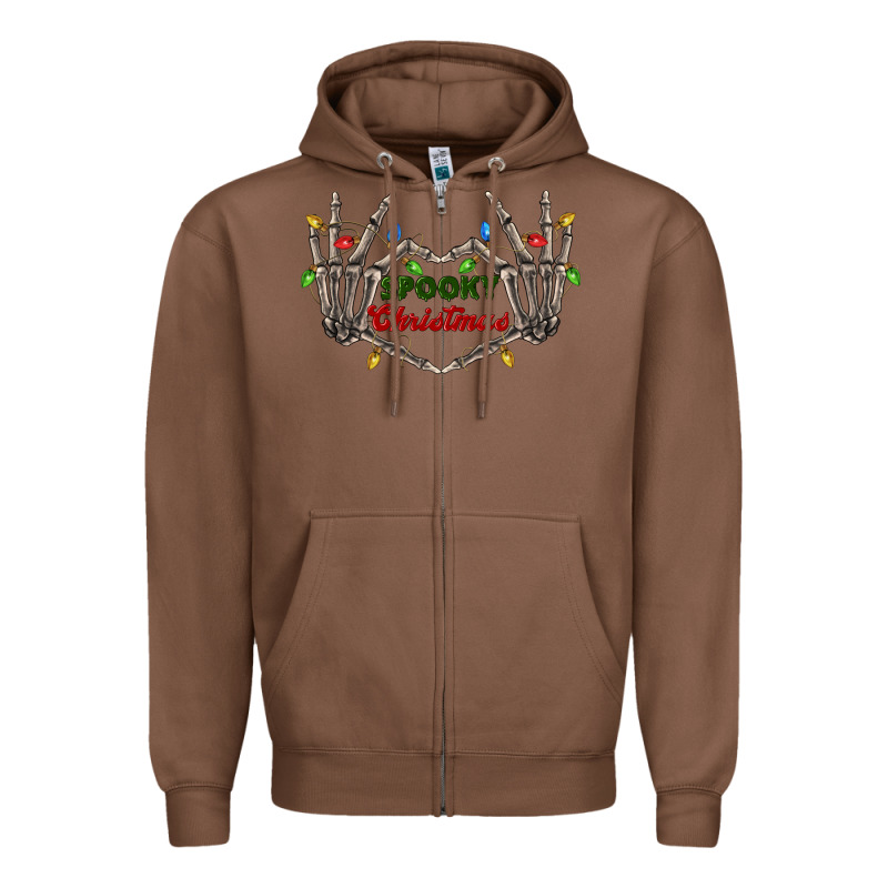 Spooky Christmas Skeleton Hands Zipper Hoodie by FaDigitalArtStudio | Teevron