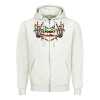 Oatmeal Heather spooky christmas skeleton hands Zipper Hoodie - FaDigitalArtStudio