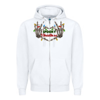 White spooky christmas skeleton hands Zipper Hoodie - FaDigitalArtStudio