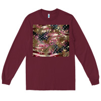 Burgundy American flag leopard pinktumbler Long Sleeve Tee - HowdyJamesFarm
