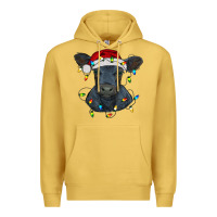 Antique Gold christmas baby black angus calf with lights Premium Hoodie - RanaPortraitStore
