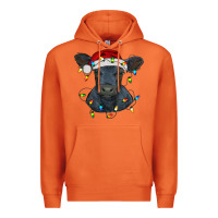 Carrot christmas baby black angus calf with lights Premium Hoodie - RanaPortraitStore