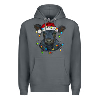 Rock christmas baby black angus calf with lights Premium Hoodie - RanaPortraitStore