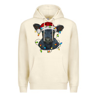 Sandshell christmas baby black angus calf with lights Premium Hoodie - RanaPortraitStore