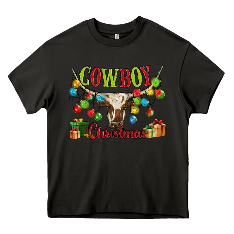 Cowboy Christmas Heavy Core Tee by MaliasSmallBusiness | Teevron