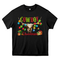 Black cowboy christmas Heavy Core Tee - MaliasSmallBusiness