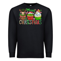 Black Merry Christmas Premium Sweatshirt - CowhideDigitalArt