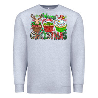 Heather Grey Merry Christmas Premium Sweatshirt - CowhideDigitalArt