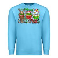 Ocean Blue Merry Christmas Premium Sweatshirt - CowhideDigitalArt