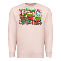 Pale Pink Merry Christmas Premium Sweatshirt - CowhideDigitalArt