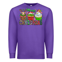 Purple Merry Christmas Premium Sweatshirt - CowhideDigitalArt