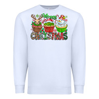 White Merry Christmas Premium Sweatshirt - CowhideDigitalArt