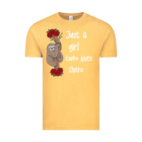 Vintage Mustard just a girl who loves sloths Vintage Tee - Bettercallsaul
