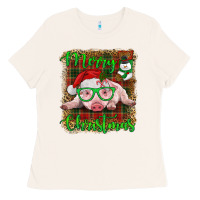 Bone merry christmas baby pig Ladies Tee - RanaPortraitStore